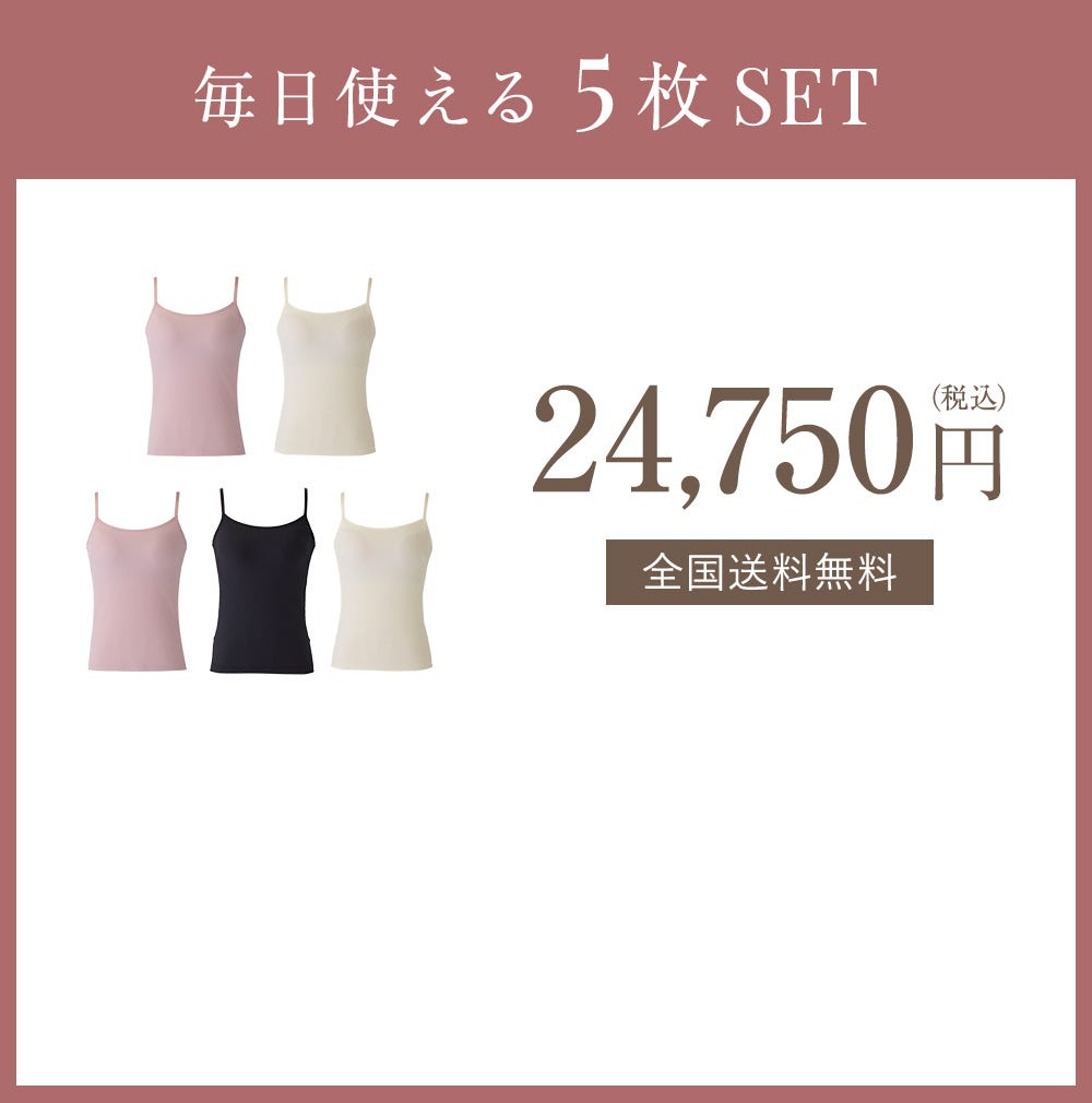 毎日使える5枚SET 24,750円（税込）全国送料無料