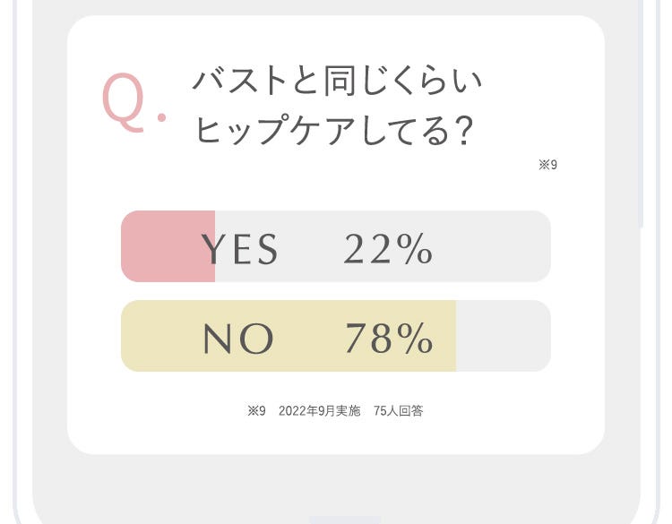 Q:バストと同じくらいヒップケアしてる?