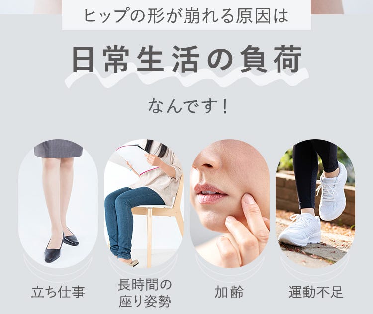ヒップの形が崩れる原因は日常生活の負荷なんです!