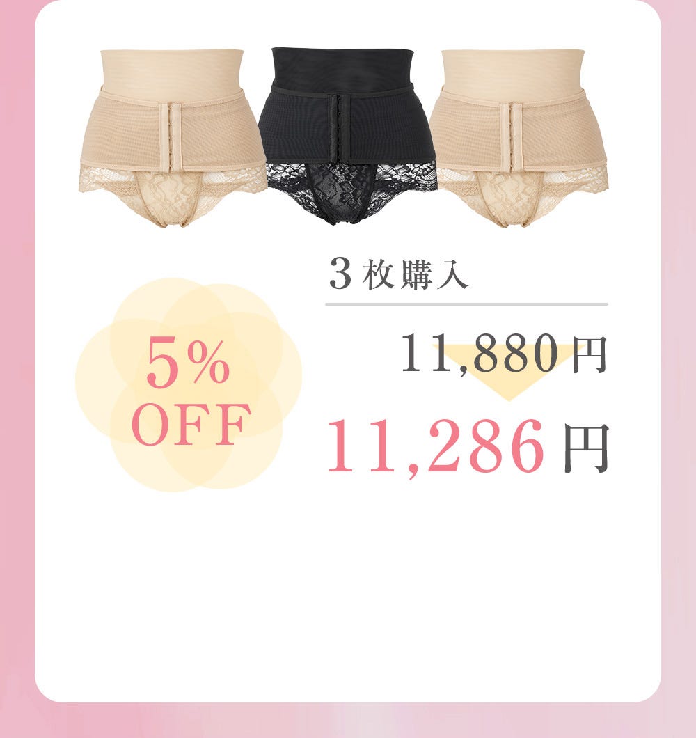 3枚購入 11,880円▶11,286円（5%OFF）