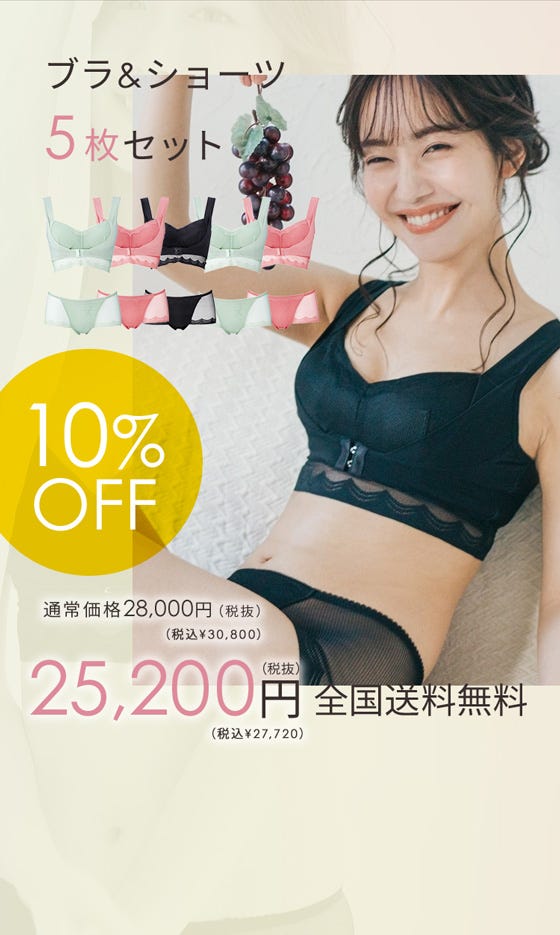 ブラ&ショーツ5枚セット 10%OFF 全国送料無料